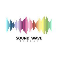 Audio colorato onda logo. vettore equalizzatore elemento. suono onda illustrazione logo vettore icona modello