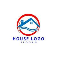 logo immobiliare, logo del costruttore, illustrazione vettoriale del modello di progettazione del logo della costruzione del tetto