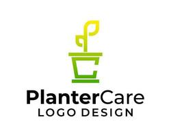 pc lettera monogramma piantatore logo design. vettore