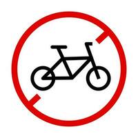 bicicletta parcheggio proibito. bicicletta guida proibito. vettore. vettore