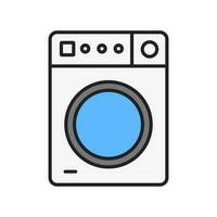 lavaggio macchina icona. lavanderia nel progresso. vettore