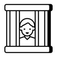 unico design icona di prigioniero vettore