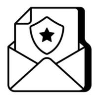 icona di download premium di posta sicura vettore