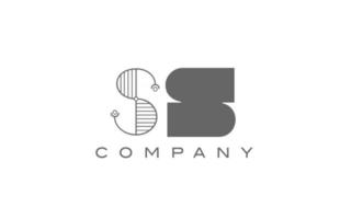 s ss icona logo alfabeto grigio bianco per azienda con stile geometrico. design creativo di combinazioni di lettere per affari e aziende vettore