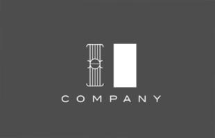icona del logo della lettera dell'alfabeto bianco grigio geometrico i ii per l'azienda. design di combinazione di stili diversi per aziende e aziende vettore