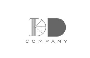 d dd icona logo alfabeto grigio bianco per azienda con stile geometrico. design creativo di combinazioni di lettere per affari e aziende vettore