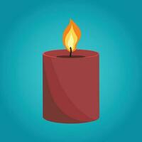 aromatico candele piatto vettore illustrazione. ardente decorativo rosso cera candele isolato clipart su blu sfondo. rilassamento, riposo e aromaterapia design elemento.