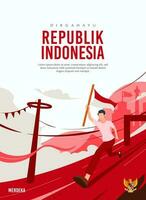 Indonesia indipendenza giorno illustrazione modello vettore