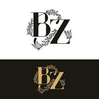 disegnato a mano nozze monogramma bz logo vettore