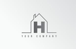 h casa alfabeto icona logo lettera design. casa per una società immobiliare. identità aziendale con contorno sottile vettore