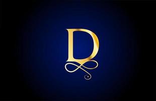 golden d elegante monogramma alfabeto lettera icona logo design. logo aziendale vintage per prodotti di lusso e azienda vettore