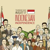 selamat hari kemerdekaan Indonesia. traduzione contento indonesiano indipendenza giorno illustrazione sociale media inviare vettore