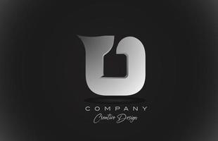 o icona del logo della lettera dell'alfabeto sfumato bianco con sfondo nero. design creativo per aziende e aziende vettore
