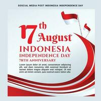 persone celebrare Indonesia 76 ° indipendenza giorno o dirgahayu kemerdekaan Indonesia ke 78 vettore