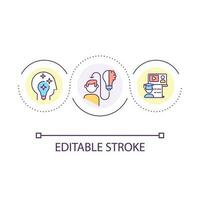 creare idee ciclo continuo concetto icona. formazione scolastica processi. se stesso sviluppo. personale crescita. di brainstorming astratto idea magro linea illustrazione. isolato schema disegno. modificabile ictus vettore