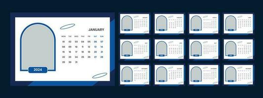 scrivania calendario 2024 modello design vettore