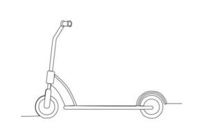 vettore scooter nel continuo linea arte disegno stile su premio vettore illustrazione