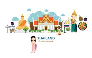 Tailandia viaggio elementi punto di riferimento.vettore illustrazione vettore
