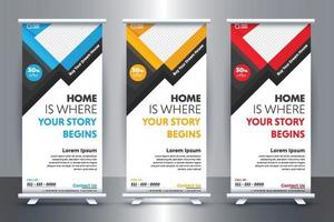 design gratuito di banner roll-up immobiliare per società immobiliare con vector