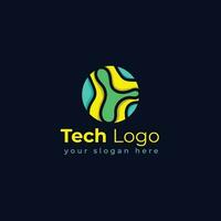 tecnologia logo modello vettore illustrazione grafico geometrico Tech logo