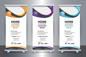 design gratuito di banner roll-up immobiliare per società immobiliare con vector