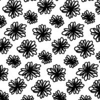 astratto floreale vettore senza soluzione di continuità modello nel nero e bianca