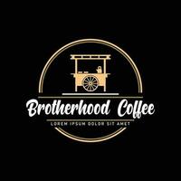 fratellanza coffe logo, Angkringan, bar logo, venditore ambulante, imballatore, venditore ambulante vettore design