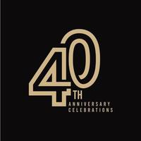 40 ° anniversario celebrazione modello vettoriale illustrazione design