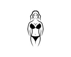 ragazza e bikini portafortuna logo icona design vettore grafico illustrazione.