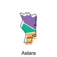 carta geografica di astara illustrazione design modello, geometrico forme e Linee stile isolato su bianca sfondo vettore