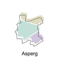 asperg mappa.vettore carta geografica di il Germania nazione. frontiere di per il tuo infografica. vettore illustrazione. design modello
