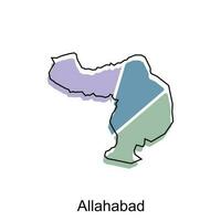 carta geografica di allahabad città.vettore carta geografica di il India nazione. vettore illustrazione design modello