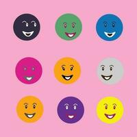 nove divertente emoticon immagini con pendenza colore sfondo vettore