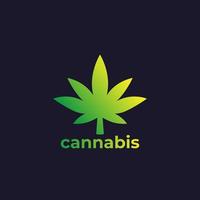 foglia di marijuana, logo vettoriale di cannabis