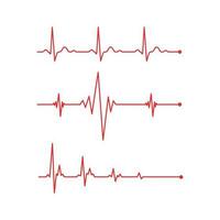 rosso battito cardiaco linea icona su bianca sfondo. pulse Vota tenere sotto controllo. vettore illustrazione.