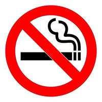 segno di divieto di fumo. icona del segno proibito isolata sull'illustrazione bianca di vettore del fondo