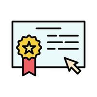 icona del certificato online vettore