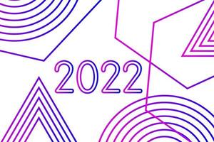 Modello di progettazione di felice anno nuovo 2022. design del logo per calendario, biglietti di auguri o stampa. sfondi alla moda dal design minimalista per il branding, banner, copertina, carta. illustrazione vettoriale. vettore