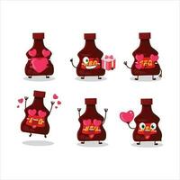 bbq salsa cartone animato personaggio con amore carino emoticon vettore