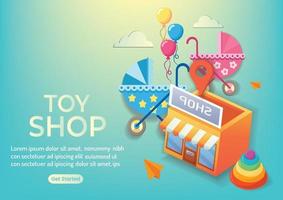 negozio per bambini roba per bambini negozio per bambini per il sito web online vettore