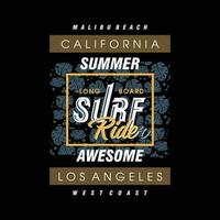 Surf ciclista su spiaggia tema grafica disegno, fare surf tipografia, t camicia vettori, estate avventura vettore