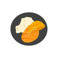 Mango appiccicoso riso tailandese cibo illustrazione vettore