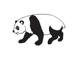 vettore nero mano disegnato schizzo scarabocchio panda