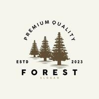 foresta logo, vettore foresta legna con pino alberi, design ispirazione distintivo etichetta illustrazione