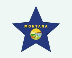 Montana Stati Uniti d'America stella bandiera vettore