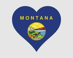 Montana Stati Uniti d'America cuore bandiera. mt noi amore forma stato bandiera. montana unito stati di America bandiera icona cartello simbolo clipart. eps vettore illustrazione.