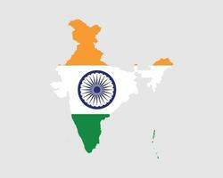 India carta geografica bandiera. carta geografica di il repubblica di India con il indiano nazione striscione. vettore illustrazione.