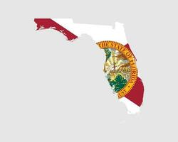 Florida carta geografica bandiera. carta geografica di fl, Stati Uniti d'America con il stato bandiera. unito stati, America, americano, unito stati di America, noi stato striscione. vettore illustrazione.