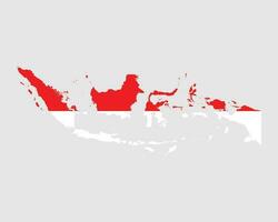 Indonesia carta geografica bandiera. carta geografica di il repubblica di Indonesia con il indonesiano nazione striscione. vettore illustrazione.