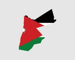 Giordania carta geografica bandiera. carta geografica di hashemita regno di Giordania con il jordanian nazione striscione. vettore illustrazione.